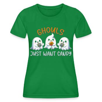 Les goules veulent juste des bonbons - T-shirt sport Femme - vert - Devant - AI Model Female 172 dark (172cm)