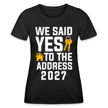 Nous avons dit à l’adresse 2027 - T-shirt sport Femme - noir - Devant - AI Model Female 172 light (172cm)