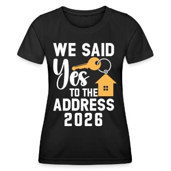 Nous avons dit à l’adresse 2026 - T-shirt sport Femme - noir - Devant - AI Model Female 172 light (172cm)