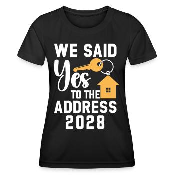 Nous avons dit à l’adresse 2028 - T-shirt sport Femme - noir - Devant - AI Model Female 172 light (172cm)
