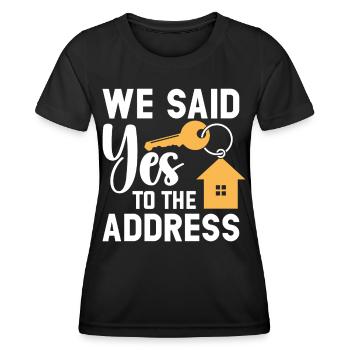 Nous avons dit à l’adresse - T-shirt sport Femme - noir - Devant - AI Model Female 172 light (172cm)