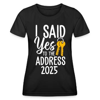 J’ai dit à l’adresse 2025 - T-shirt sport Femme - noir - Devant - AI Model Female 172 light (172cm)
