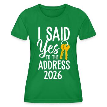 J’ai dit à l’adresse 2026 - T-shirt sport Femme - vert - Devant - AI Model Female 172 dark (172cm)