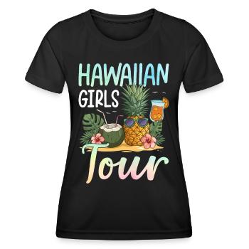 Hawaiian Girls Tour - Frauen Funktions-T-Shirt - Schwarz - Vorne - AI Model Female 172 light (172cm)