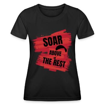 Soar Above the Rest – Paragliding Design - Women's Functional T-Shirt - black - Front - AI Model Female 172 light (172cm)