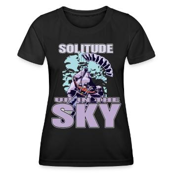 Solitude dans le ciel – Parapente - T-shirt sport Femme - noir - Devant - AI Model Female 172 light (172cm)