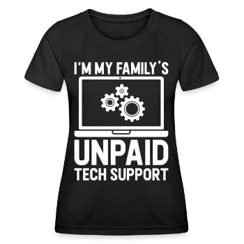 I'm My Family's Unpaid Tech Support - Frauen Funktions-T-Shirt - Schwarz - Vorne - AI Model Female 172 light (172cm)