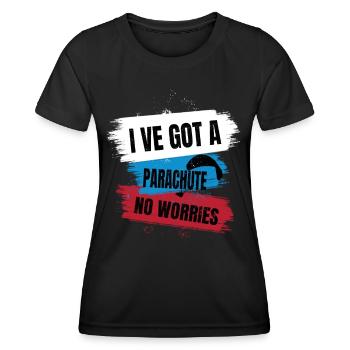 Solitude dans le ciel – Parapente - T-shirt sport Femme - noir - Devant - AI Model Female 172 light (172cm)