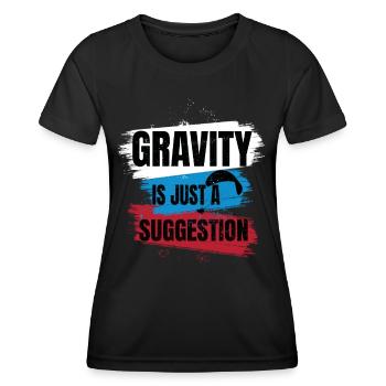 Gravity Is Just a Suggestion – Paragliding - Women's Functional T-Shirt - black - Front - AI Model Female 172 light (172cm)