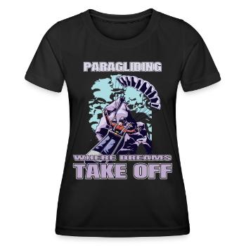 Paragliding: Where Dreams Take Off - Frauen Funktions-T-Shirt - Schwarz - Vorne - AI Model Female 172 light (172cm)