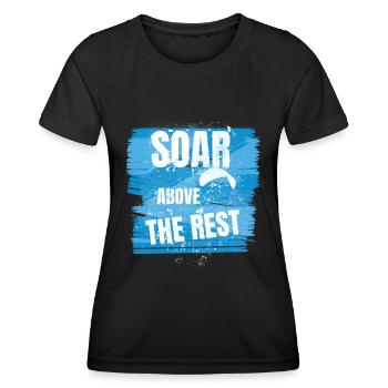 Soar Above the Rest – Paragliding Design - Women's Functional T-Shirt - black - Front - AI Model Female 172 light (172cm)