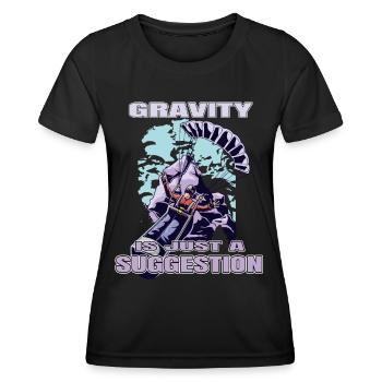 Gravity Is Just a Suggestion – Paragliding - Women's Functional T-Shirt - black - Front - AI Model Female 172 light (172cm)