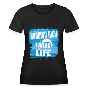 Soaring High Living Life – Paragliding Spirit - T-shirt sport Femme - noir - Devant - AI Model Female 172 light (172cm)