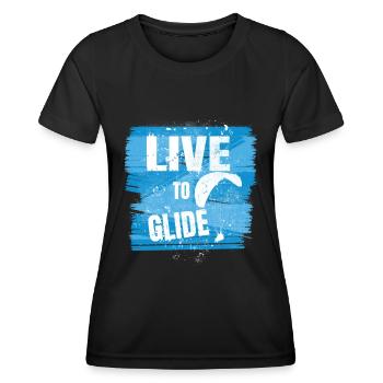 Live to Glide – Paragliding Passion - Frauen Funktions-T-Shirt - Schwarz - Vorne - AI Model Female 172 light (172cm)