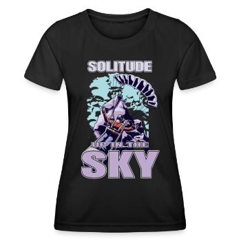 Solitude dans le ciel – Parapente - T-shirt sport Femme - noir - Devant - AI Model Female 172 light (172cm)