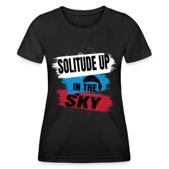Solitude dans le ciel – Parapente - T-shirt sport Femme - noir - Devant - AI Model Female 172 light (172cm)