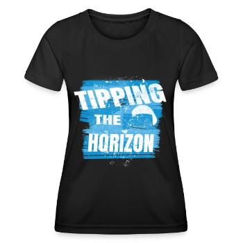 Tipping the Horizon – Paragliding Adventure - Frauen Funktions-T-Shirt - Schwarz - Vorne - AI Model Female 172 light (172cm)