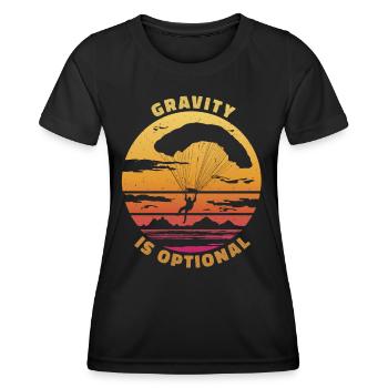 Gravity Is Optional – Paragliding Freedom - Women's Functional T-Shirt - black - Front - AI Model Female 172 light (172cm)