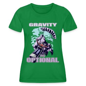 Gravity Is Optional – Paragliding Freedom - Women's Functional T-Shirt - kelly green - Front - AI Model Female 172 dark (172cm)