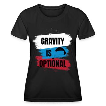 Gravity Is Optional – Paragliding Freedom - Women's Functional T-Shirt - black - Front - AI Model Female 172 light (172cm)