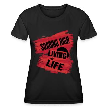 Soaring High Living Life – Paragliding Design - Women's Functional T-Shirt - black - Front - AI Model Female 172 light (172cm)