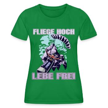 Fly high, live free - Women's Functional T-Shirt - kelly green - Front - AI Model Female 172 dark (172cm)