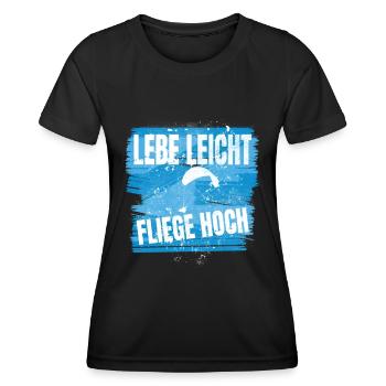 Live light, fly high - Women's Functional T-Shirt - black - Front - AI Model Female 172 light (172cm)