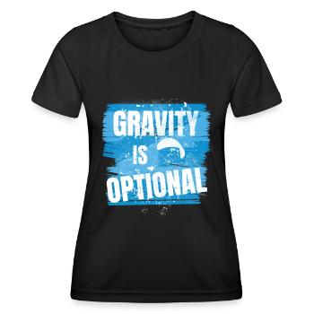 Gravity is optional - Aviator Saying - Women's Functional T-Shirt - black - Front - AI Model Female 172 light (172cm)