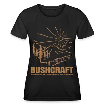 Bushcraft - Busch Genie mit einem Hauch von Crafti - Frauen Funktions-T-Shirt - Schwarz - Vorne - AI Model Female 172 light (172cm)