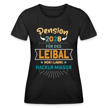 Pension 2028 für des Leibal - Frauen Funktions-T-Shirt - Schwarz - Vorne - AI Model Female 172 light (172cm)