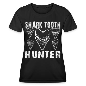 Haifischzahn Jäger Design Shark Tooth Hunter - Frauen Funktions-T-Shirt - Schwarz - Vorne - AI Model Female 172 light (172cm)