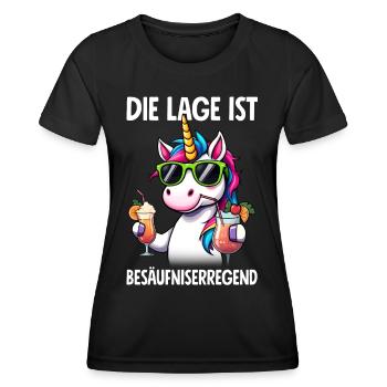 The situation is drunkenness - Women's Functional T-Shirt - black - Front - AI Model Female 172 light (172cm)