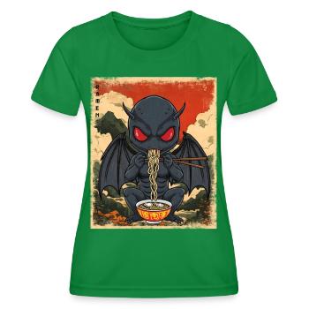 Mothman Ramen - Women's Functional T-Shirt - kelly green - Front - AI Model Female 172 dark (172cm)