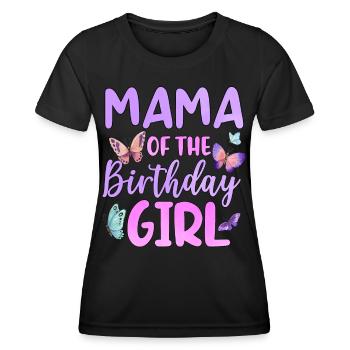 Maman de la fille d’anniversaire - T-shirt sport Femme - noir - Devant - AI Model Female 172 light (172cm)