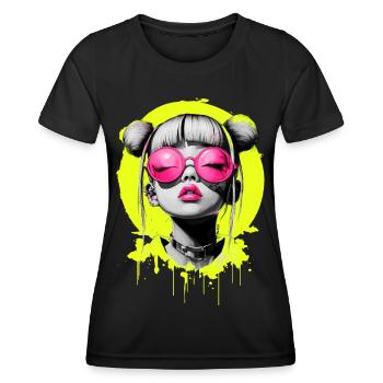 Fille NEon - T-shirt sport Femme - noir - Devant - AI Model Female 172 light (172cm)