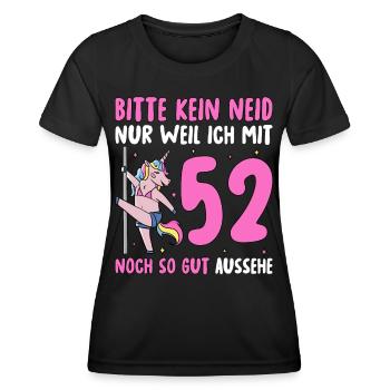 Please No Envy 52 Birthday - Women's Functional T-Shirt - black - Front - AI Model Female 172 light (172cm)
