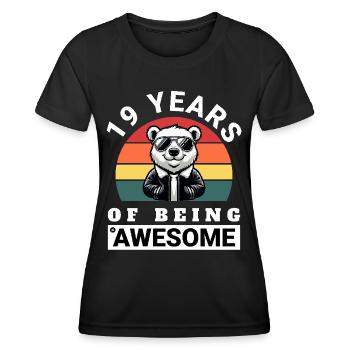 19 Years of Being Awesome Geburtstag Geschenkidee - Frauen Funktions-T-Shirt - Schwarz - Vorne - AI Model Female 172 light (172cm)