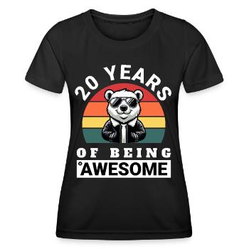 20 Years of Being Awesome Geburtstag Geschenkidee - Frauen Funktions-T-Shirt - Schwarz - Vorne - AI Model Female 172 light (172cm)