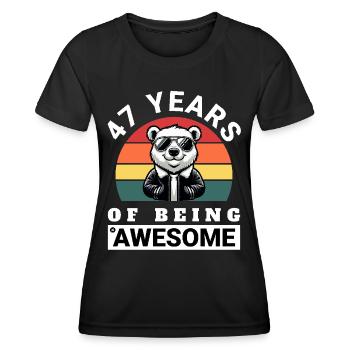 47 Years of Being Awesome Geburtstag Geschenkidee - Frauen Funktions-T-Shirt - Schwarz - Vorne - AI Model Female 172 light (172cm)