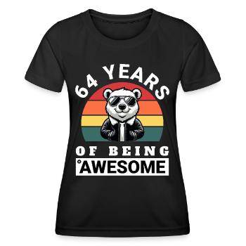 64 Years of Being Awesome Geburtstag Geschenkidee - Frauen Funktions-T-Shirt - Schwarz - Vorne - AI Model Female 172 light (172cm)