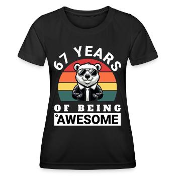 67 Years of Being Awesome Geburtstag Geschenkidee - Frauen Funktions-T-Shirt - Schwarz - Vorne - AI Model Female 172 light (172cm)