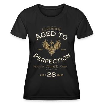 Aged to Perfection 28 Year Birthday Gift - Women's Functional T-Shirt - black - Front - AI Model Female 172 light (172cm)