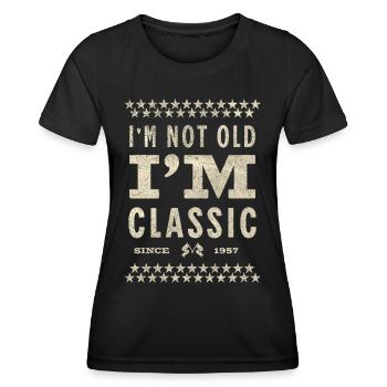I’m Not Old I’m Classic 1957 Geschenkidee - Frauen Funktions-T-Shirt - Schwarz - Vorne - AI Model Female 172 light (172cm)