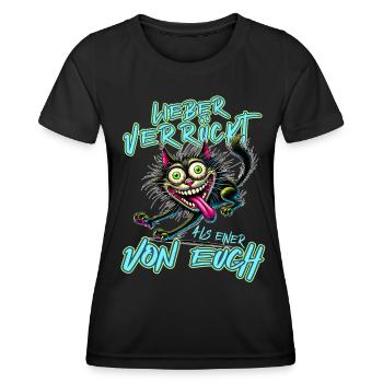 Chat fou Mieux fou que l’un d’entre vous - T-shirt sport Femme - noir - Devant - AI Model Female 172 light (172cm)