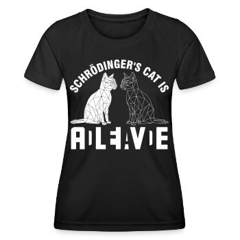 Le chat de Schrödinger mort et vif - T-shirt sport Femme - noir - Devant - AI Model Female 172 light (172cm)