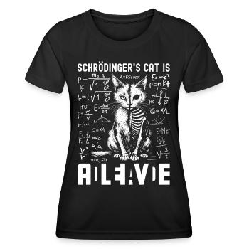 Le chat de Schrödinger mort et vif - T-shirt sport Femme - noir - Devant - AI Model Female 172 light (172cm)