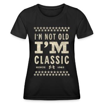 Je ne suis pas vieux je suis classique 1983 cadeau d’anniversaire - T-shirt sport Femme - noir - Devant - AI Model Female 172 light (172cm)