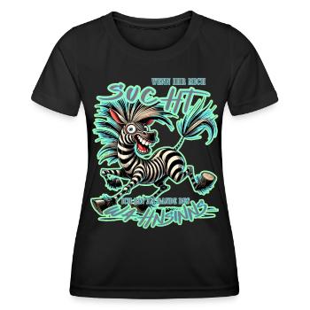 Zèbre fou si tu me cherches Folie - T-shirt sport Femme - noir - Devant - AI Model Female 172 light (172cm)
