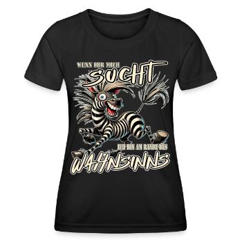Zèbre fou si tu me cherches Folie - T-shirt sport Femme - noir - Devant - AI Model Female 172 light (172cm)