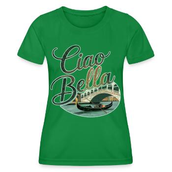 Ciao Bella - Women's Functional T-Shirt - kelly green - Front - AI Model Female 172 dark (172cm)